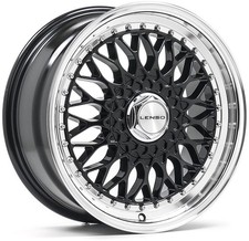 Alloy Wheels 15" Lenso BSX Black Polished Lip For Nissan 200SX S12 [Mk2] 83-89