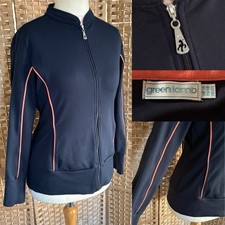 GREEN LAMB Navy Long Sleeve FULL ZIP Stretch GOLF Jacket Top UK 14 Pockets