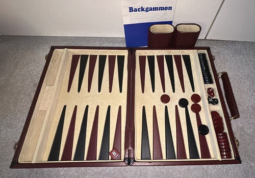 Backgammon set faux leather - backgammon, in