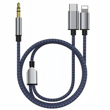 Aux Cable for iPhone & Samsung in Car, 3.5mm Jack Audio Cable Adapter for Music