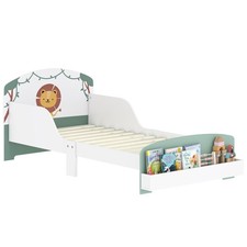 AIYAPLAY Toddler Bed, Lion-Themed Kids Bed Frame with Storage, Green