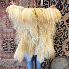 Natural Angora Goat Skin Rug