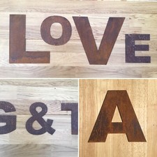 6 Inch rusty metal letters and