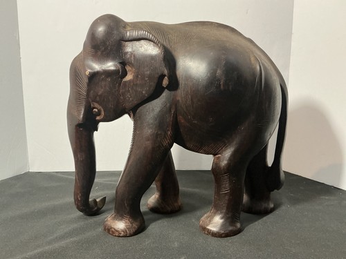 Hand carved wooden elephant - wooden,