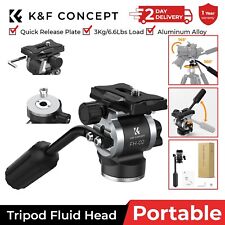 K&F Concept Heavy Duty Tripod Fluid Video Head Portable w/ Quick Release Plate