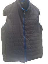 Sunice Padded Gillet Men Quilted Polyester Fill Zip Reversible Grey/Blue  Large