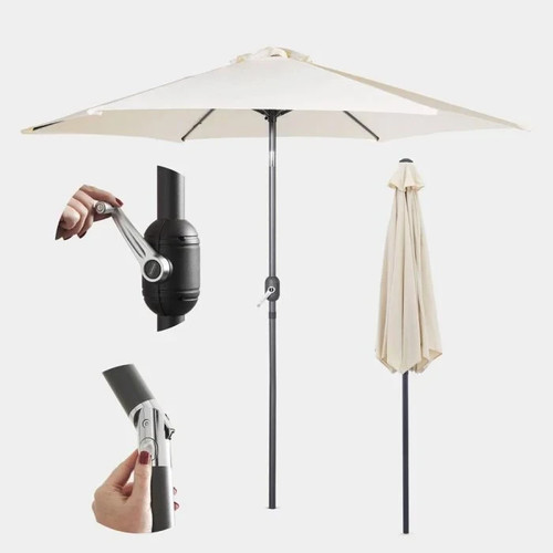 Steel garden parasol - 2.7m,