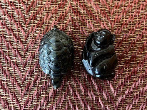 Black coral netsuke antique - coral,