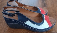 Pavers Blue Wedge Sandals size