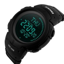 Casual Male 50M Waterproof Wristwatch Compass Alarm Digital Outdoor Sport Watch