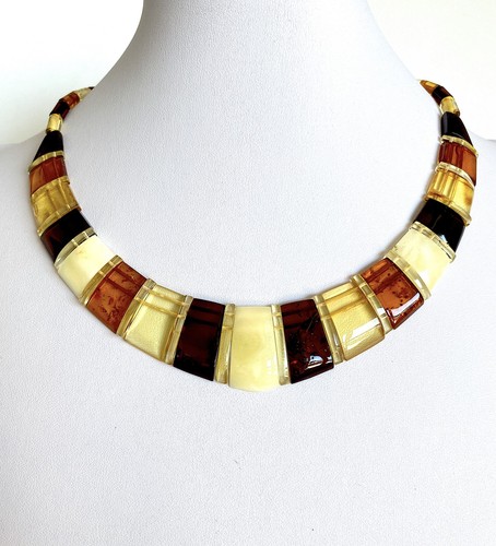 Amber cleopatra necklace - amber,