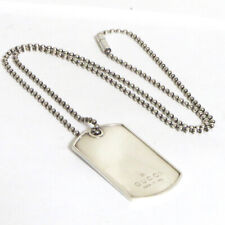 Authentic Gucci Dog Tag Pendant Necklace Sterling Silver 925 Made in Italy T1
