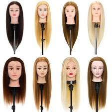 16''-28'' Real Hair Training Head Hairdressing Practice Styling Mannequin Doll