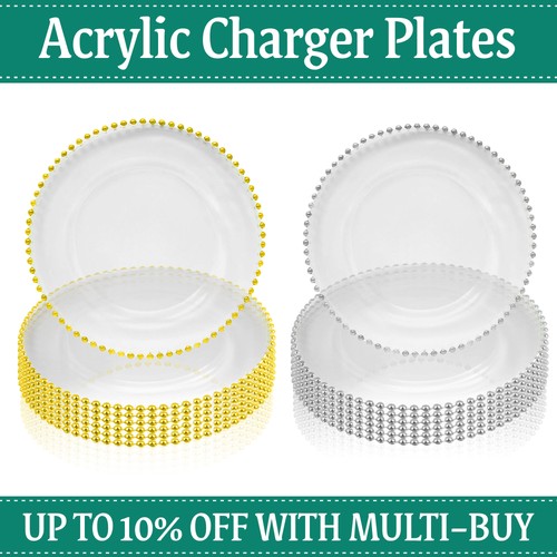 Beaded rim clear acrylic - beaded,