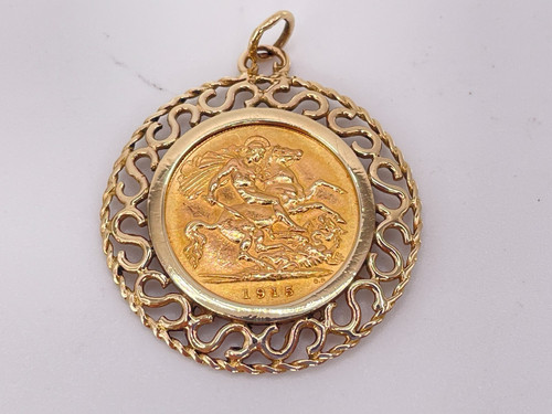 1915 22ct gold george - 1915,