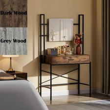 Industrial Wooden Dressing Table Vanity Computer Desk Bedroom Drawer Storage