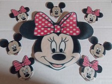 Large Edible precut Minnie Mouse cake and cupcake toppers 