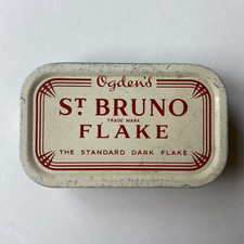 Ogden's St Bruno Dark Flake One Pound Tobacco Metal Tin Vintage Collectable