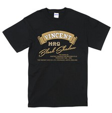 Vincent HRD Biker T Shirt Vintage Motorcycle Classic Black Shadow