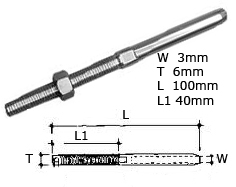 Swage stud terminal - terminal, for