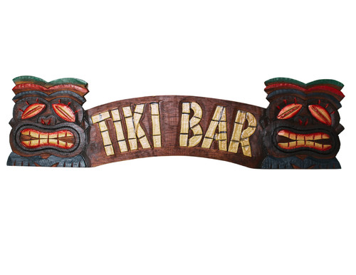 Hand carved wood - 20", tiki