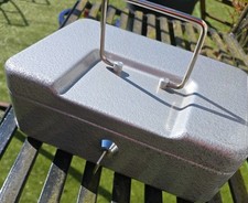 Vintage Metal Cash Box, With