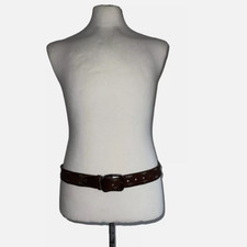 Dolce & Gabbana Belt Mens Brown Leather Large Studded Designer Made in Italy