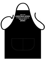 MENS WOMENS,BLACK PRINTED NOVELTY APRON "THIS IS MY CHRISTMAS  " AS ADULT