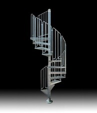 SPIRAL STAIRCASE - Model THOR- IN GALVANIZED STEEL