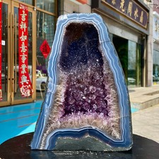 24.5LB Large natural amethyst geode quartz crystal cluster cathedral energy hea