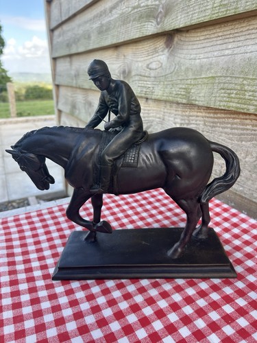 Jockey horseback figurine - jockey,
