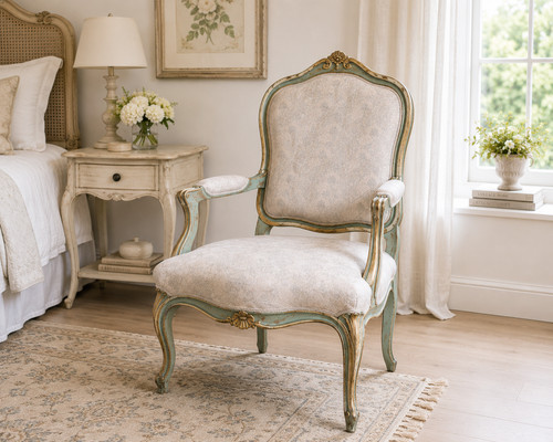 French painted armchair louis - armchair,
