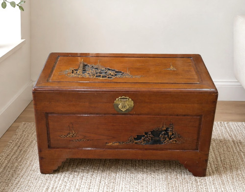 Oriental camphor wood chest - camphor,