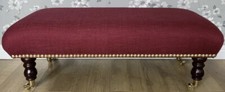 A new footstool in Laura Ashley Dalton Cranberry fabric