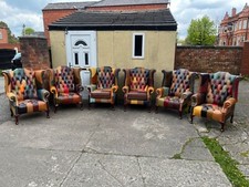 Harlequin leather chesterfield Queen Anne chairs unique chairs CAN DELIVER 🚚🚚