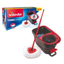 Vileda Turbo Smart Spin Mop & Bucket Set | Pedal Wringer | Microfibre Head