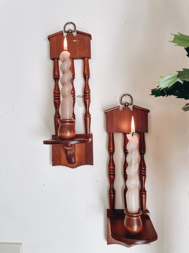 Pair vintage wooden - pair, spindle