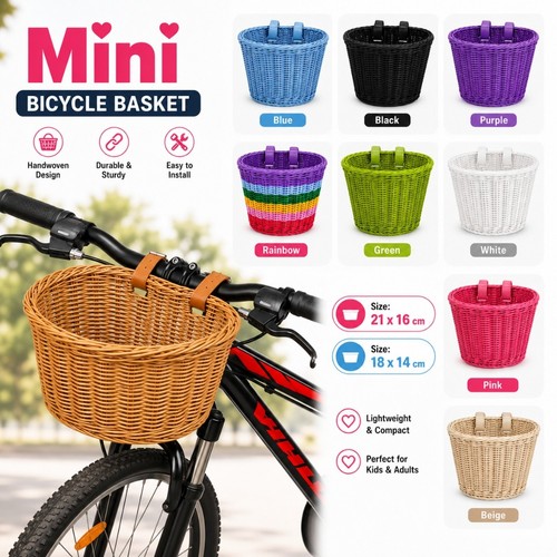 Hand woven bicycle basket - woven,