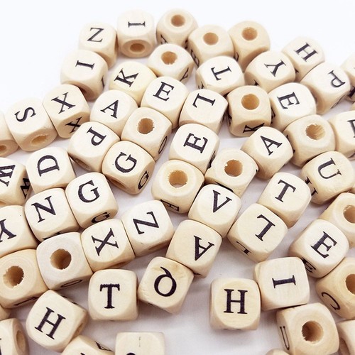 100pcs wooden bead alphabet - wooden,
