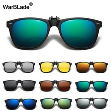 Square Polarized Sunglasses - Clip-on Flip-up Photochromic Glasses Men Eyewear