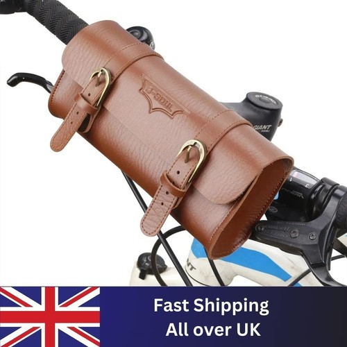 Leather bicycle seat bag - leather,