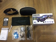 Bluetooth Aviwear Black Sunglasses with Video Camera, MP3 Player, Answer Phone