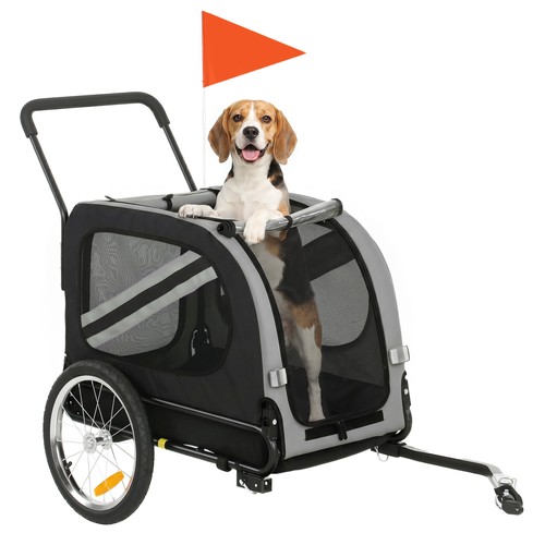 Pawhut dog bike trailer - 2-in-1,