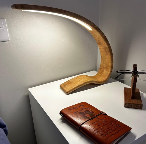Oak wood led desk lamp - oak,