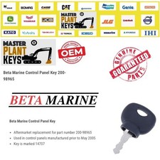 Beta Marine Control Panel Ignition Master Key 200-98965 14707 Master Plant Keys
