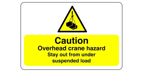 Caution overhead crane hazard - caution,