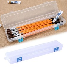 1Pcs Plastic Pencil Storage Box  For Brushes Painting Pencils Watercolour Pens