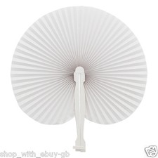 White Paper Folding Hand Fans - Chinese Loot / Party Bag Fillers Wedding Favours