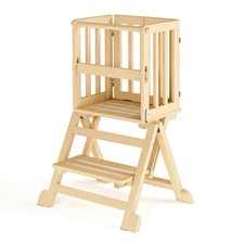 Foldable Toddler Kitchen Tower Montessori Learning Step Stool Helper