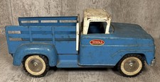 Vintage 1960's Tonka Toys Blue Pressed Steel Stake Bed Pickup Truck